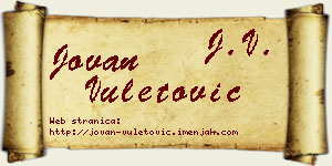 Jovan Vuletović vizit kartica